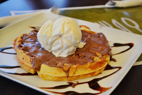 food waffle dessert