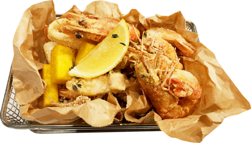 food fried dishes shrimp tempura