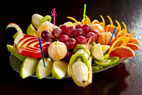 food fruit black background