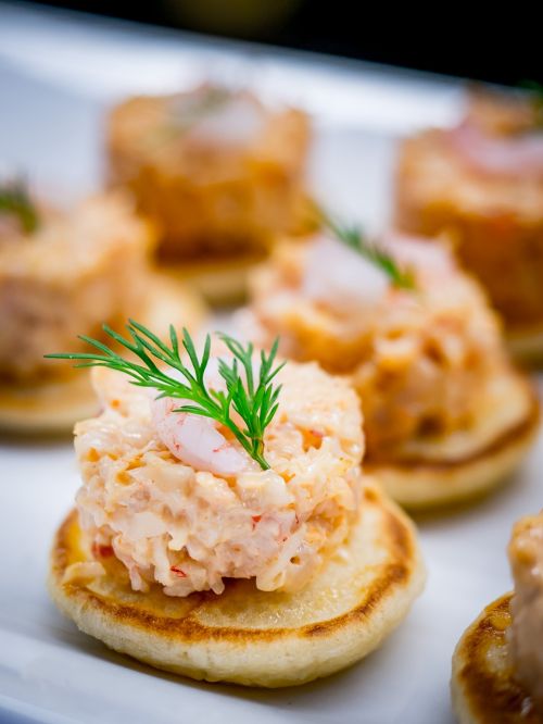 food blinis canape