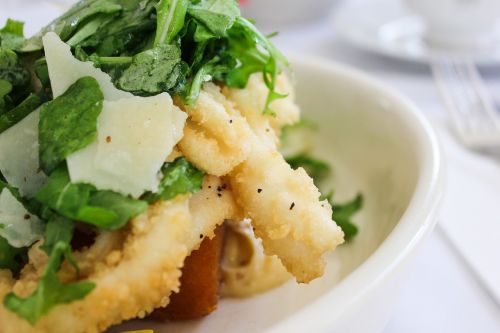 food restaurant squid salad