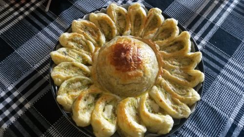 food salty cake puff pastry
