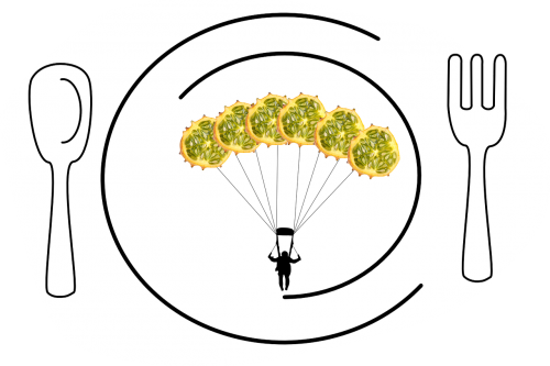 food design vector parachute silhouette fruit