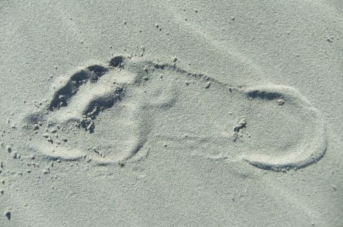 foot step beach print