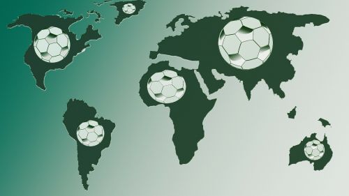 football map of the world worldwide
