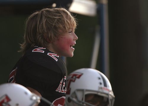 football player youth helmet