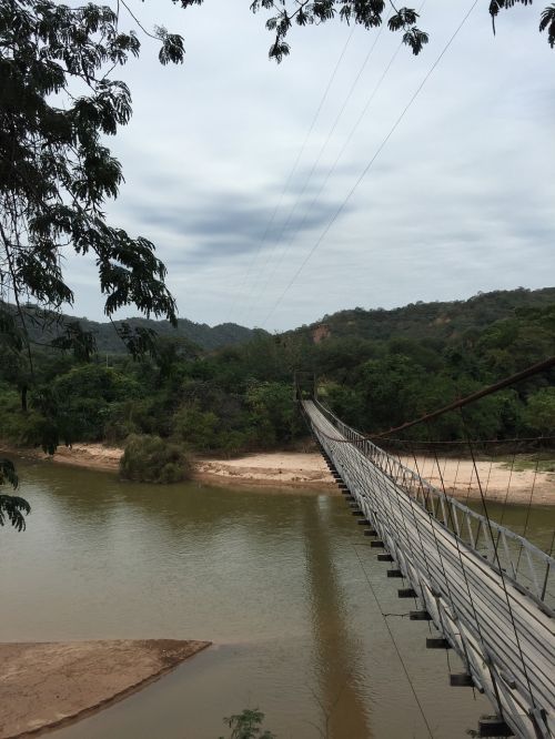 footbridge river sandbar