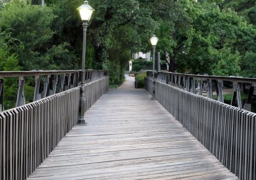 footbridge lamp posts bridge
