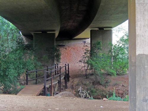 Footbridge Under Overpass