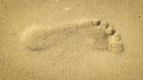 footprint sand beach