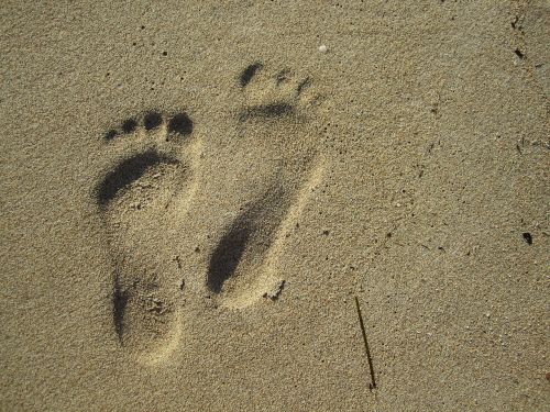 footprint sand beach