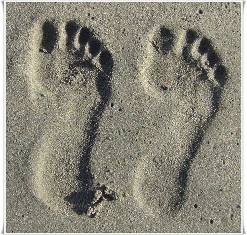 footprint sand summer