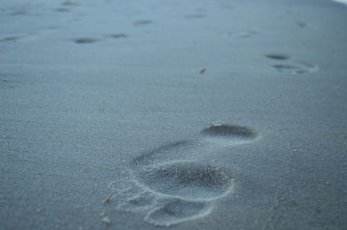 footprint sand beach