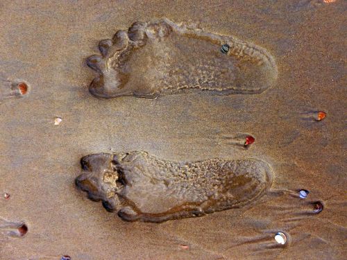 footprint feet sand