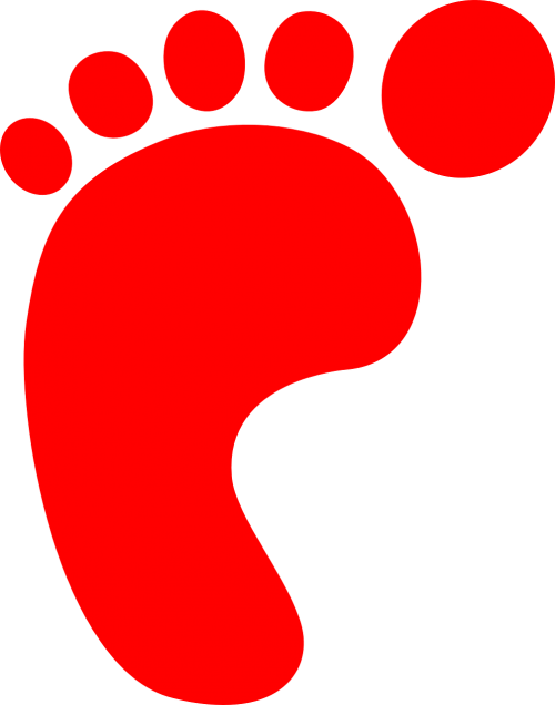 footprint footstep red