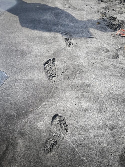 footprint  sand  beach