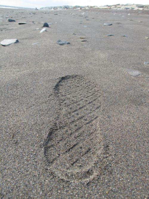 footprint sand beach