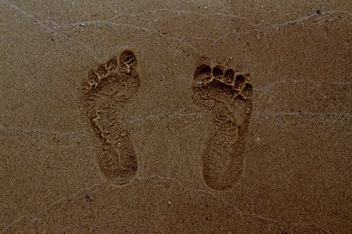 footprint  summer  sea