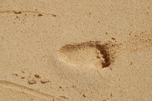 footprint sand child
