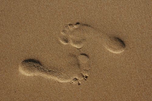 footprint sand beach