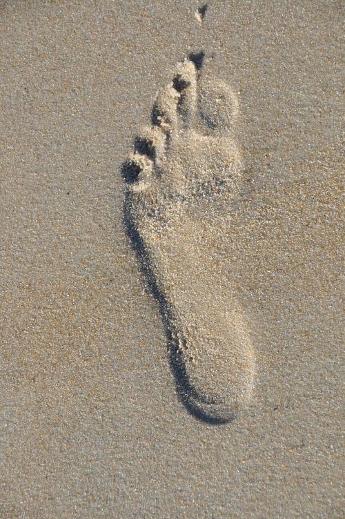 footprint beach sand