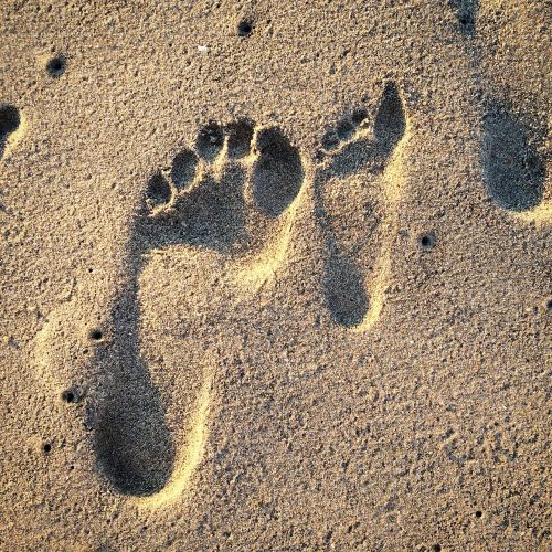 footprint sand beach