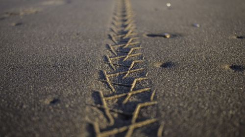 footprints beach sea