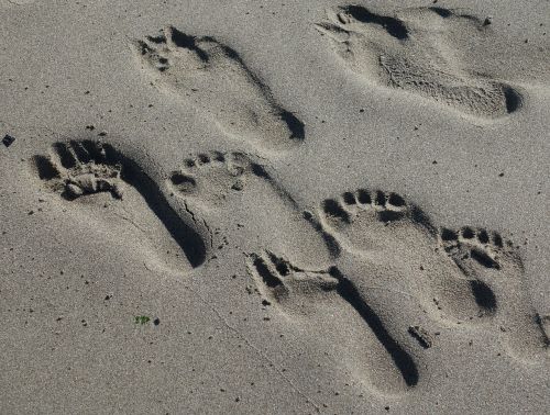 footprints sand beach