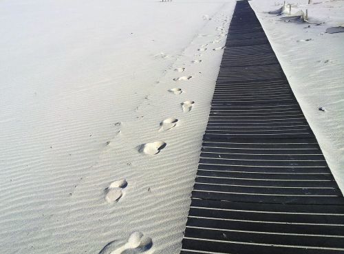 footprints sand path