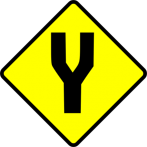 fork signs road