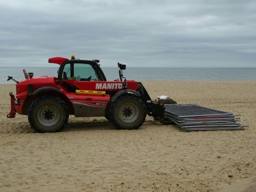 Forklift Truck On The Beach