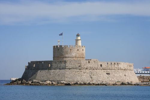 fortress lighthouse flag