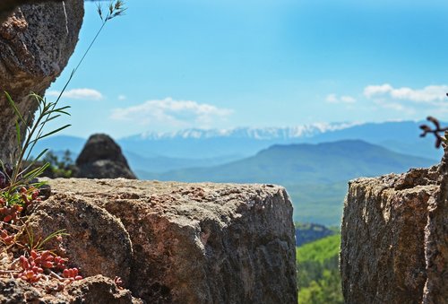 fortress  window  mountains