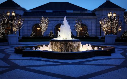 fountain night time architecture