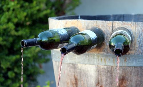 fountain wine barrel bottles