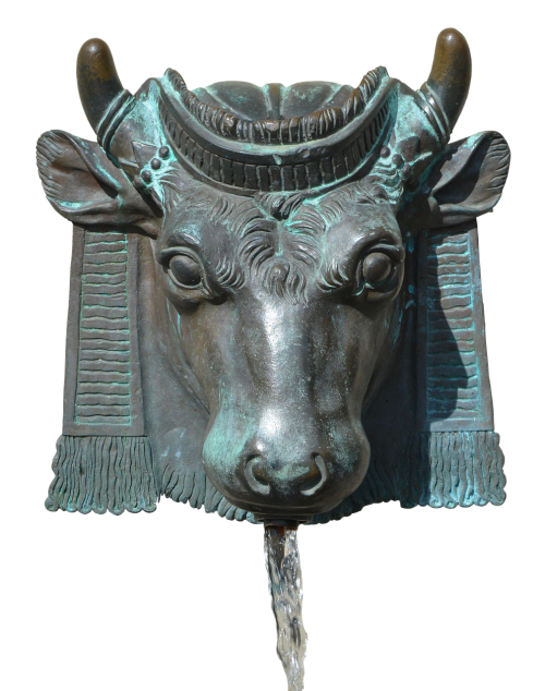 fountain bull horns