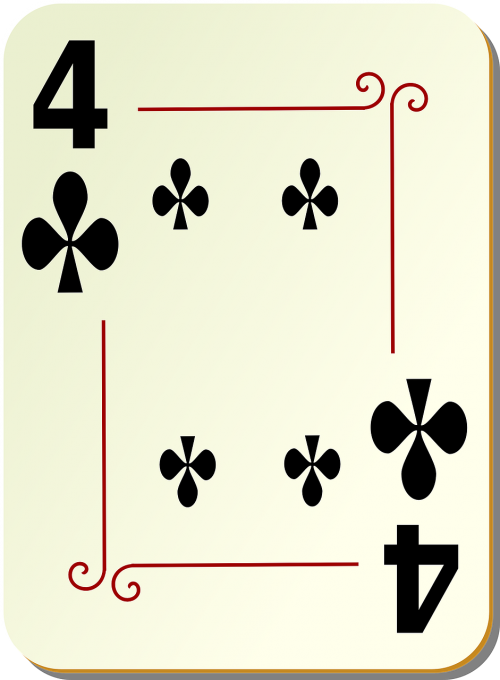 four clubs playing cards