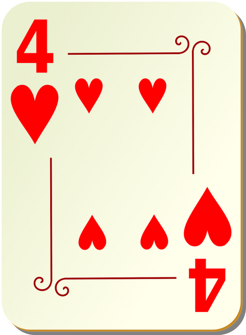 four hearts card