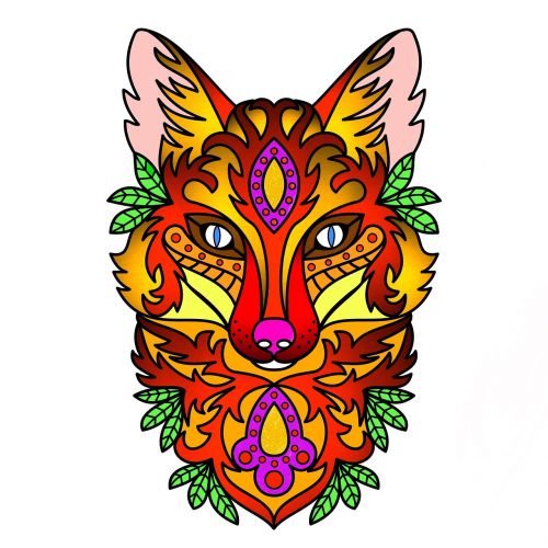 fox colourful animal