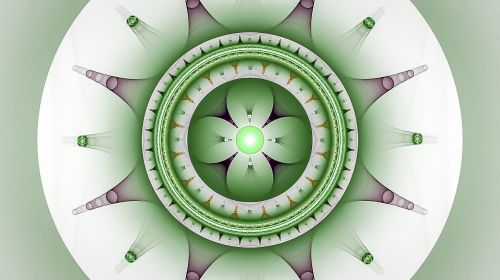 fractal mandala green