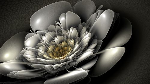 fractal silver flower
