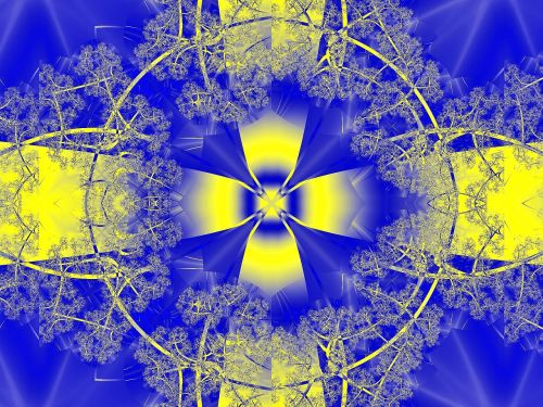 fractal yellow blue