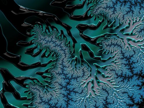 fractal art digital art blue