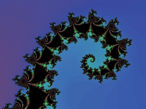 Fractal Spiral On A Blue Background