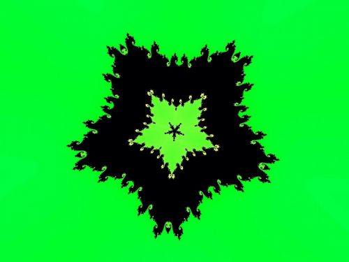 Fractal Star On A Green Background