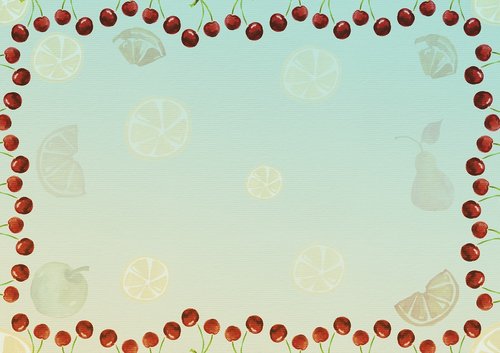 frame  background image  cherries