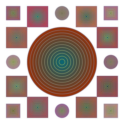 Frame Of Circles And Squares