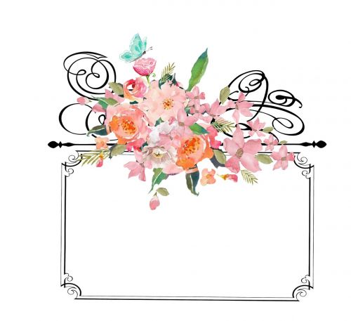 frame with flowers frame vintage