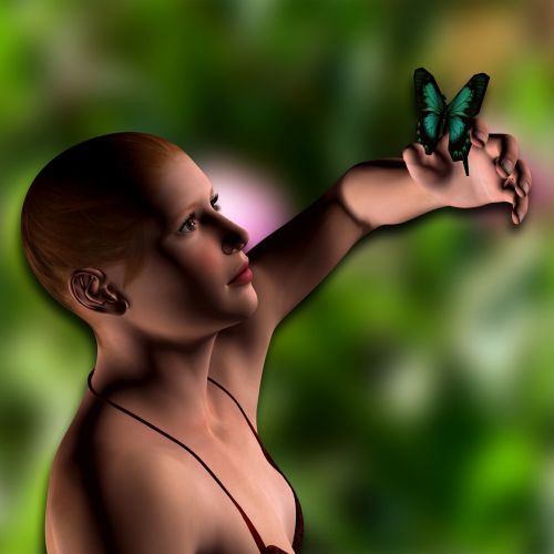 Woman With Butterfly