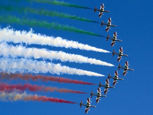 frecce tricolori aircraft sky